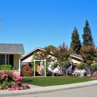 Plastic Grass Montara, California Landscape Rock, Small Front Yard Landscaping