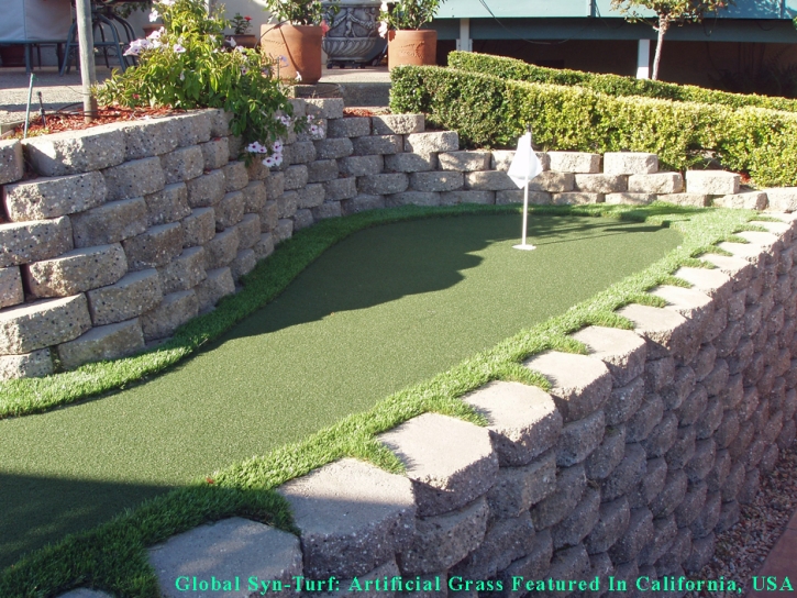 Artificial Grass Installation La Riviera, California Putting Green Flags, Backyard Landscape Ideas